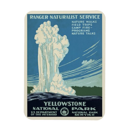 Vintag Yellowstone Park Poster Magnet (Vertikal)