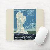 Vintag Yellowstone Park Poster Mousepad (Mit Mouse)