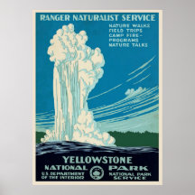 Vintag Yellowstone Park Travel Poster