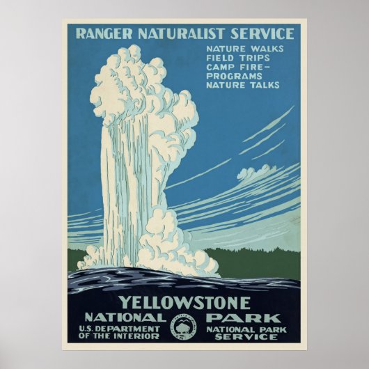 Vintag Yellowstone Park Travel Poster (Vorne)