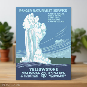 Vintag Yellowstone WPA Postkarte