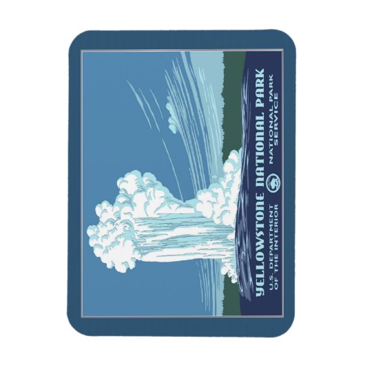 Vintag Yellowstone WPA Travel Magnet (Vertikal)