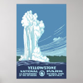 Vintag Yellowstone WPA Travel Poster (Vorne)