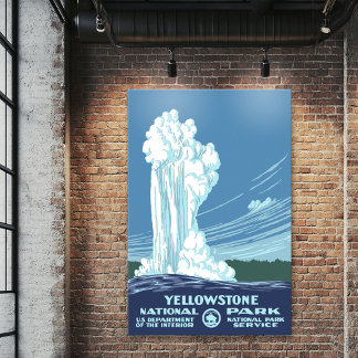 Vintag Yellowstone WPA Travel Poster