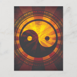Vintag Yin Yang Symbol Print Postkarte