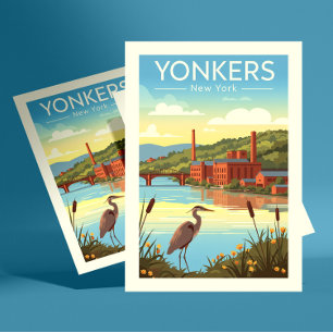 Vintag Yonkers New York Postkarte