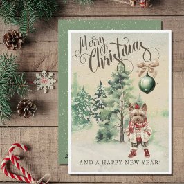 Vintag Yorkshire Terrier Dog Feiertagskarte