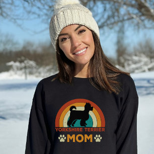 Vintag Yorkshire Terrier Dog Mama Sunset Sweatshirt