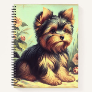 Vintag Yorkshire Terrier Painting Notizblock