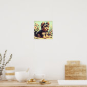 Vintag Yorkshire Terrier Painting Poster (Küche)