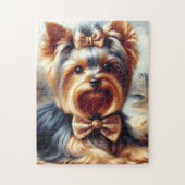 Vintag Yorkshire Terrier Painting Puzzle (Vertikal)