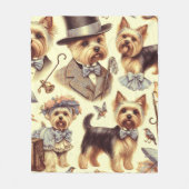 Vintag Yorkshire Terrier Seamless Fleecedecke (Vorderseite)