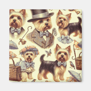 Vintag Yorkshire Terrier Seamless Magnet
