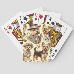Vintag Yorkshire Terrier Seamless Spielkarten