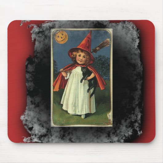 Vintag Young Halloween Hexe Mousepad (Vorne)