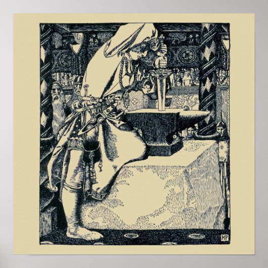 Vintag Young King Arthur von Howard Pyle Poster (Vorne)