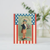 Vintag Young Uncle Sam July Fourth Postkarte (Stehend Vorderseite)