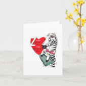 Vintag Z ist für Zebra Valentine Karte (Gelbe Blume)