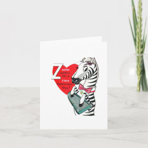 Vintag Z ist für Zebra Valentine Karte
