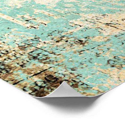 Vintag Zebra Blue Art Poster (Ecke)