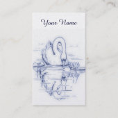 Vintag zeichn - Swan Reflektion - Visitenkarte (Vorderseite)