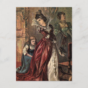 Vintag Zeichnend: Aschenputtel und die bösen Schwe Postkarte