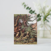 Vintag Zeichnend: Ein Jäger und sein Hund Postkarte (Stehend Vorderseite)