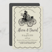 Vintag Zeichnend Einladung zur Hochzeitsfeier (Vorne/Hinten)