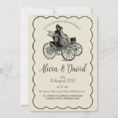 Vintag Zeichnend Einladung zur Hochzeitsfeier (Vorderseite)