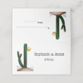 Vintag Zeichnend große blühende Kakteen Platzkarte (Außenseite Aufgefaltet)