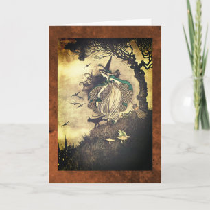 Vintag Zeichnend Halloween-Grußkarte Karte