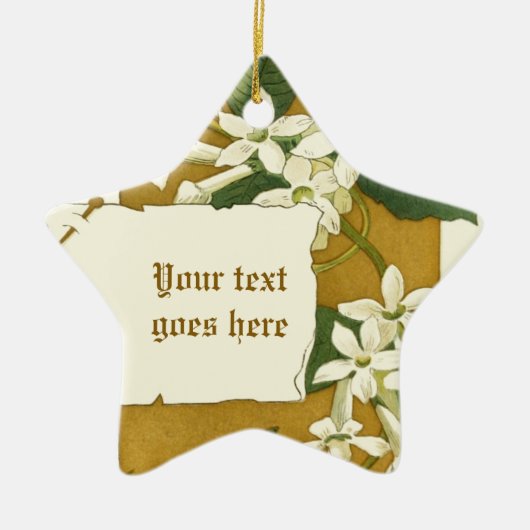 Vintag zeichnend Jasminverzierung Keramikornament (Vorne)