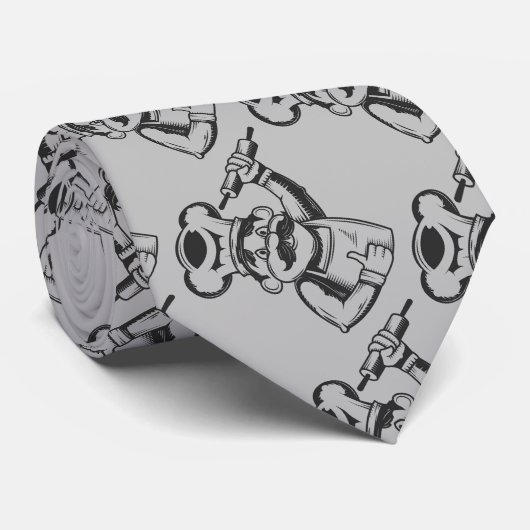 Vintag Zeichnend Koch Baker Cook Krawatte (Gerollt)