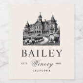 Vintag zeichnend Kundengeschäft Weinetikett (Einzelnes Label)