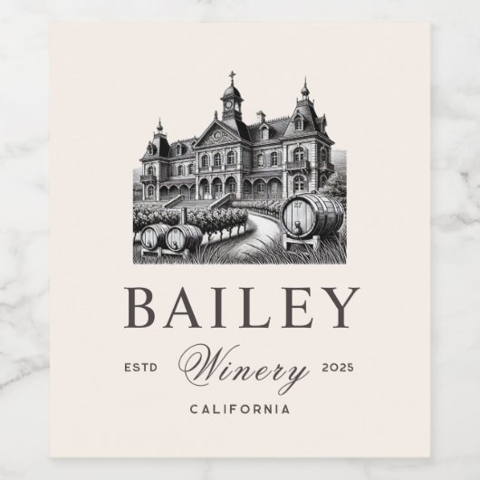 Vintag zeichnend Kundengeschäft Weinetikett (Einzelnes Label)