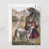 Vintag Zeichnend: Marry's Little Lamb Postkarte (Vorne/Hinten)
