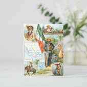 Vintag Zeichnend: Mexico Collage Postkarte (Stehend Vorderseite)