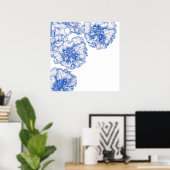 Vintag zeichnend Nelkengrenze Poster (Heimbüro)