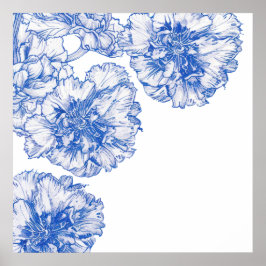 Vintag zeichnend Nelkengrenze Poster