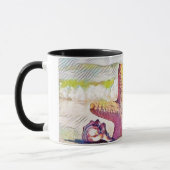 Vintag Zeichnend Pink Yellow Star Seashells Tasse (Links)