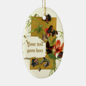 Vintag zeichnend Rot-lila-Süßerbse Keramikornament (Rechts)