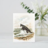 Vintag Zeichnend: Schiffbruch am Strand Postkarte (Stehend Vorderseite)