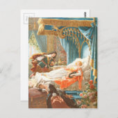 Vintag Zeichnend: Schlafbehagen Postkarte (Vorne/Hinten)