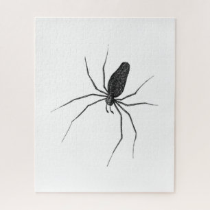 Vintag zeichnend Schwarzweißspinne Puzzle