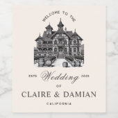 Vintag zeichnend Wetten Weinetikett (Einzelnes Label)