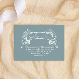 Vintag zeitlose Blumenblauer Baby-Display-Dusche Mitteilungskarte