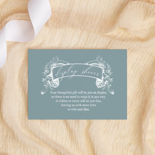 Vintag zeitlose Blumenblauer Baby-Display-Dusche Mitteilungskarte