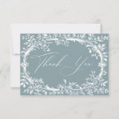 Vintag zeitlose Blumenblauer Babydusche Dankeskarte (Vorderseite)