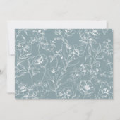 Vintag zeitlose Blumenblauer Babydusche Einladung (Rückseite)