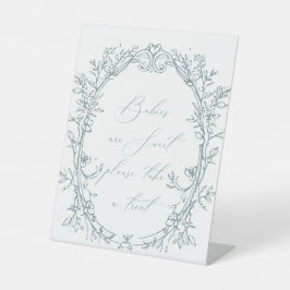 Vintag zeitlose Blumenblauer Babydusche Gefallen Sockelschild